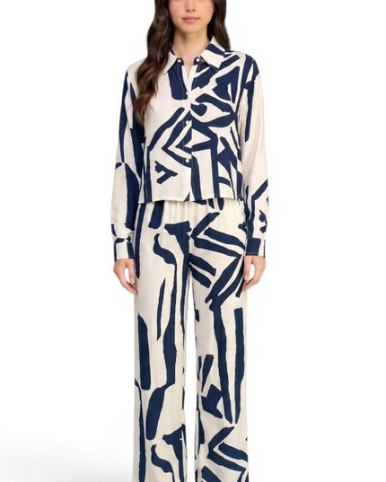 LELIS-702SET Long Sleeve Printed Two Piece Set