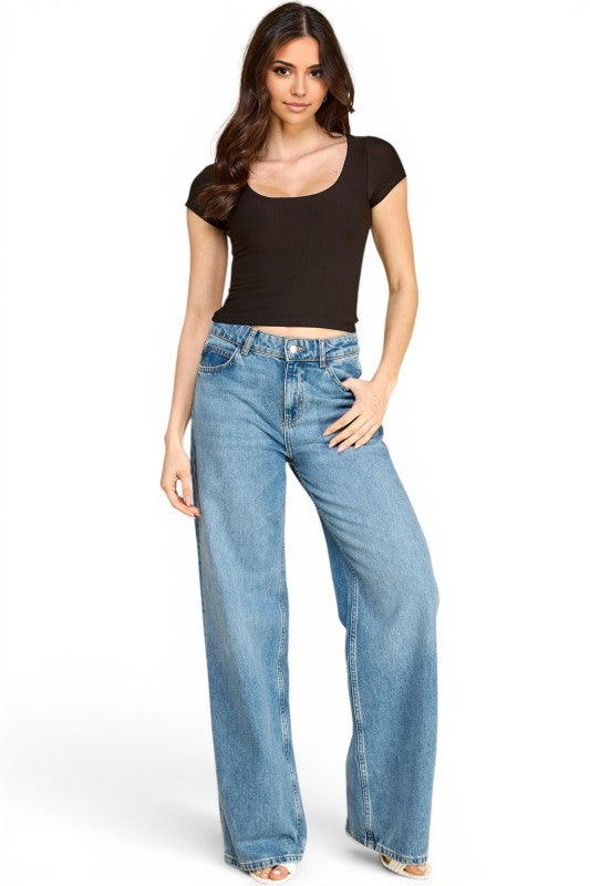 DLT18 Crepe Scoop Neck Top – Sculpt Fit Stretch Top
