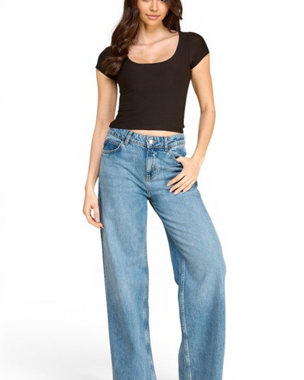 DLT18 Crepe Scoop Neck Top – Sculpt Fit Stretch Top