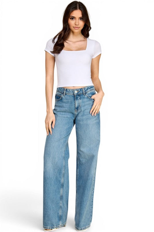 DLT19 Crepe Square Neck Top – Sculpt Fit Stretch Top