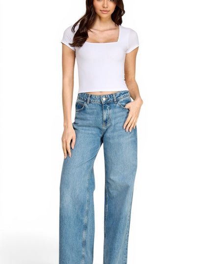 DLT19 Crepe Square Neck Top – Sculpt Fit Stretch Top