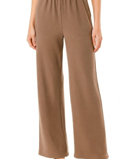 ANT101 Textured Straight Pants – High Waist Structured Fit