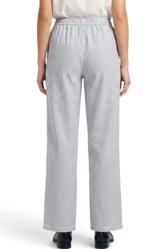 CS18 Pinstripe Straight Pants – Drawstring