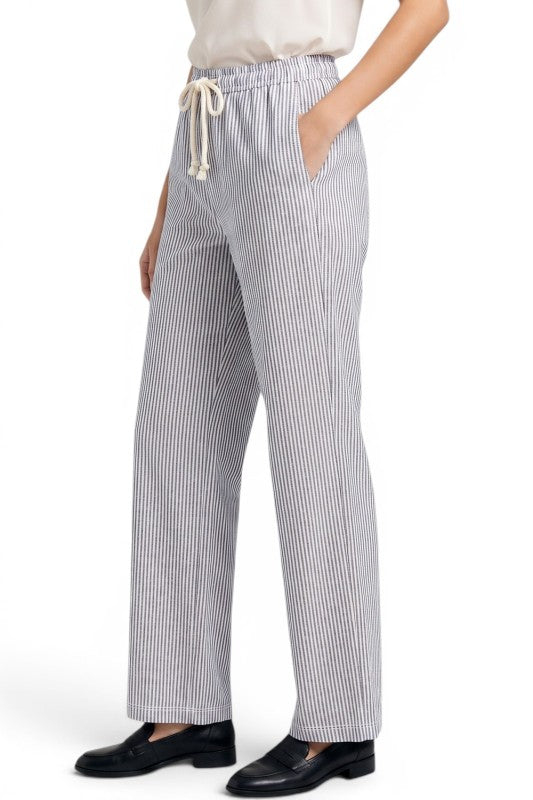 CS18 Pinstripe Straight Pants – Drawstring