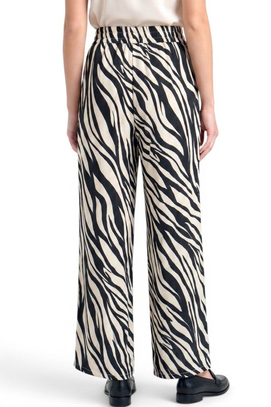 LELIS-14 Zebra Print Wide Leg Pants – Bold Statement Style