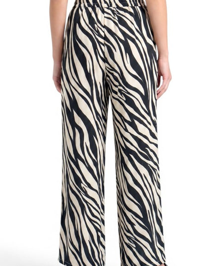 LELIS-14 Zebra Print Wide Leg Pants – Bold Statement Style