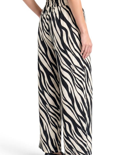 LELIS-14 Zebra Print Wide Leg Pants – Bold Statement Style