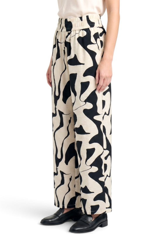 LELIS-15 Abstract Wide Leg Pants – Modern Chic Style