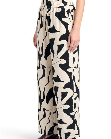 LELIS-15 Abstract Wide Leg Pants – Modern Chic Style