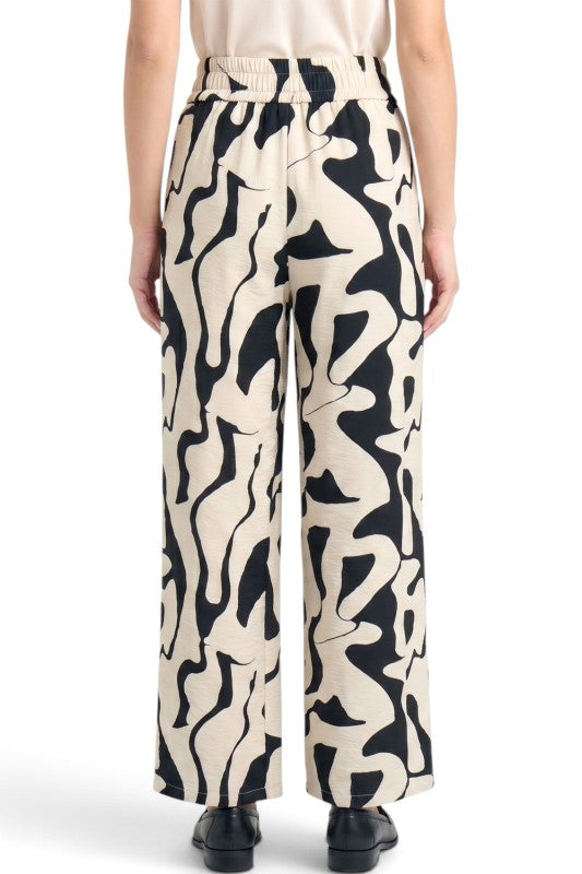 LELIS-15 Abstract Wide Leg Pants – Modern Chic Style