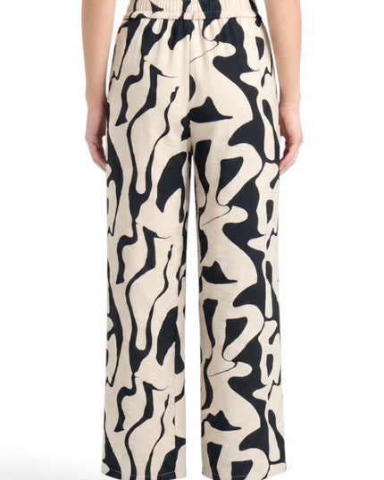 LELIS-15 Abstract Wide Leg Pants – Modern Chic Style