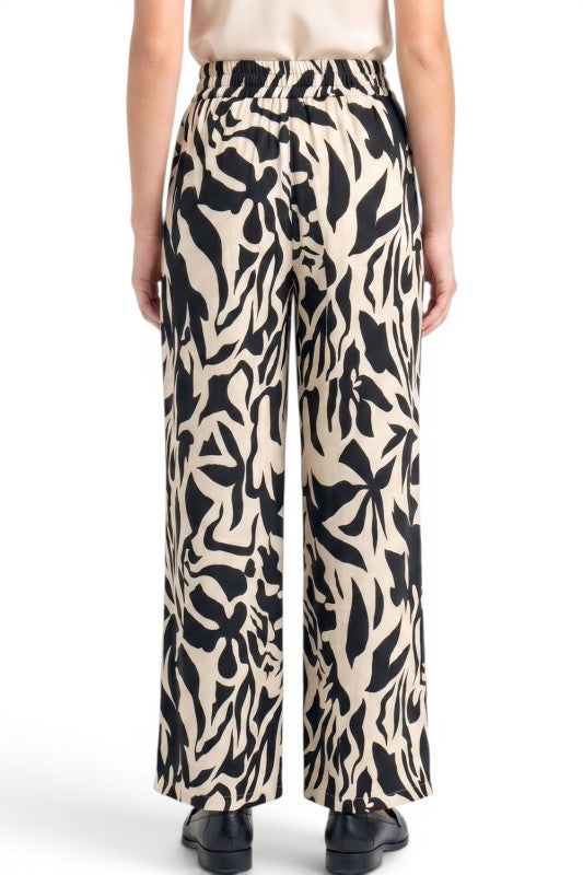 LELIS-16 Unique Print Wide Leg Pants – Modern Chic Style
