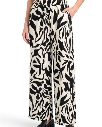 LELIS-16 Unique Print Wide Leg Pants – Modern Chic Style