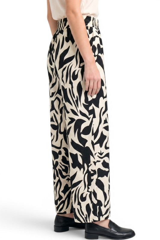 LELIS-16 Unique Print Wide Leg Pants – Modern Chic Style