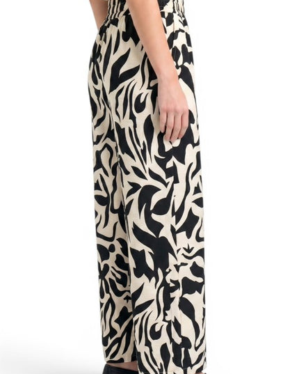 LELIS-16 Unique Print Wide Leg Pants – Modern Chic Style
