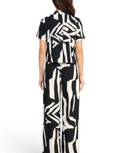LELIS-801SET Unique Print Pant Set – Button Down Top Style