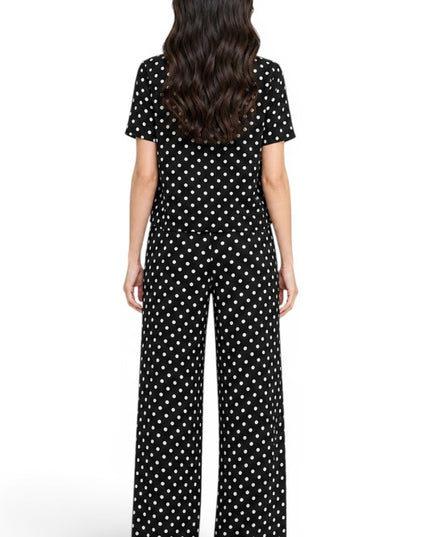 LELIS-901SET Polka Dot Print – Button-Down & Wide Leg Set