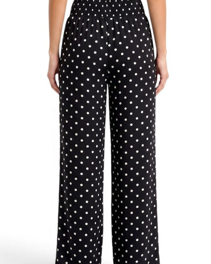 RPP07 Polka Dot Wide Leg Pants – Smocked Waist Fit