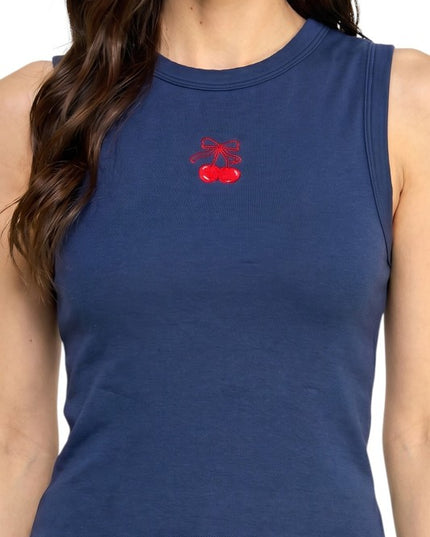 NT302 Cherry Embroidered Tank Top – Cute Everyday Style