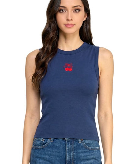 NT302 Cherry Embroidered Tank Top – Cute Everyday Style