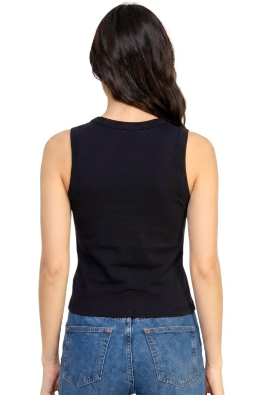 NT301 Teddy Bear Detail Tank Top – Sweet Casual Look