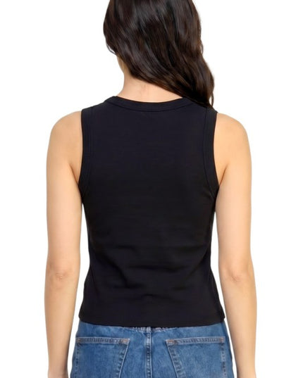 NT301 Teddy Bear Detail Tank Top – Sweet Casual Look