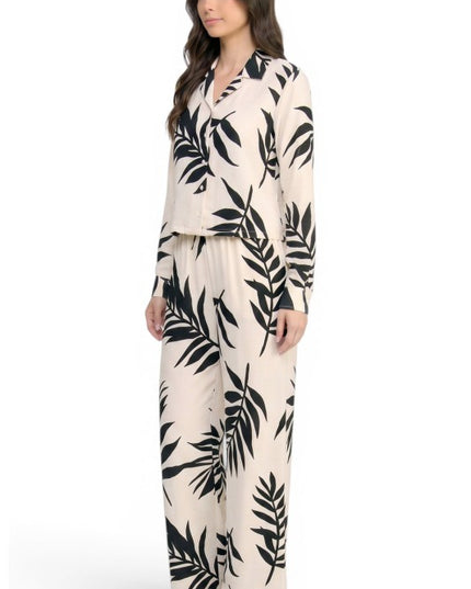 LELIS-202SET Printed Wide Leg Pant Set – Modern Chic Style
