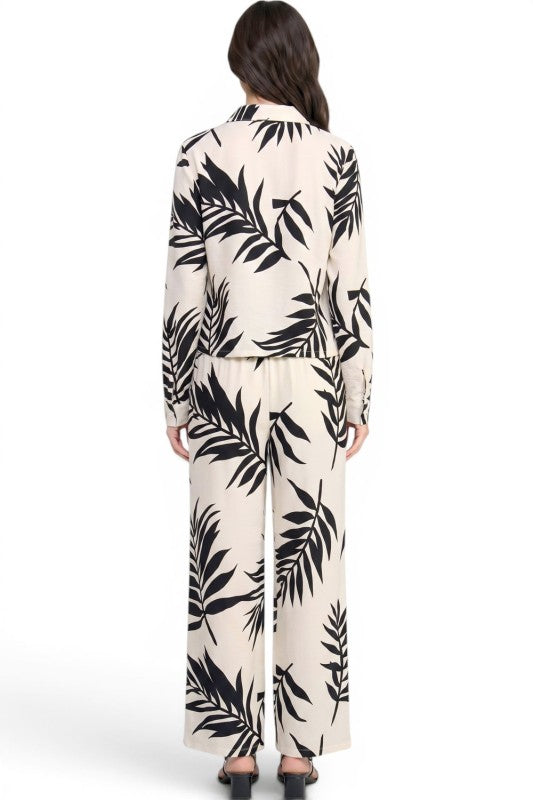 LELIS-202SET Printed Wide Leg Pant Set – Modern Chic Style