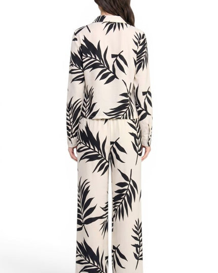 LELIS-202SET Printed Wide Leg Pant Set – Modern Chic Style