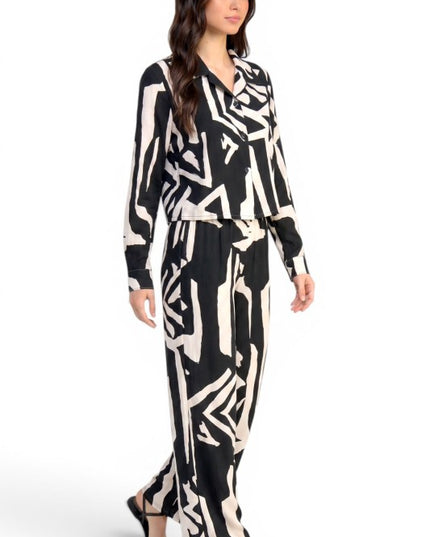 LELIS-802SET Printed Wide Leg Pant Set – Chic Style