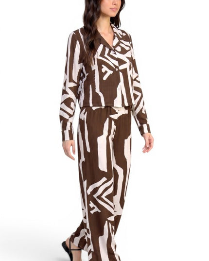 LELIS-802SET Printed Wide Leg Pant Set – Chic Style