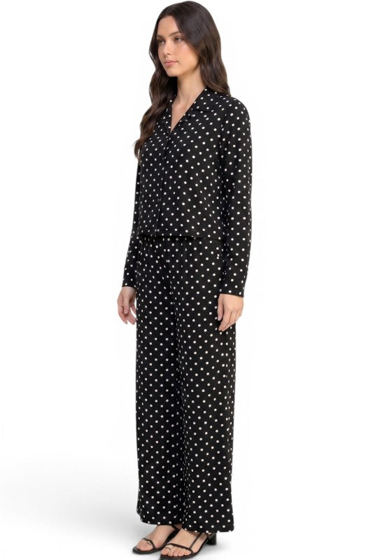 LELIS-902SET Printed Button Down Pant Set – Chic Style