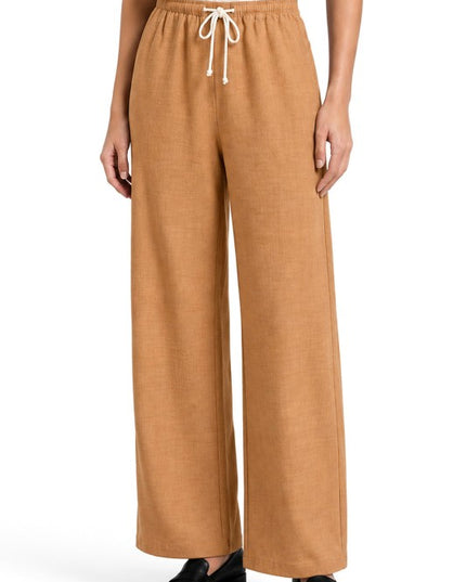 LELIS-02SP Linen Inspired Wide Leg Pants