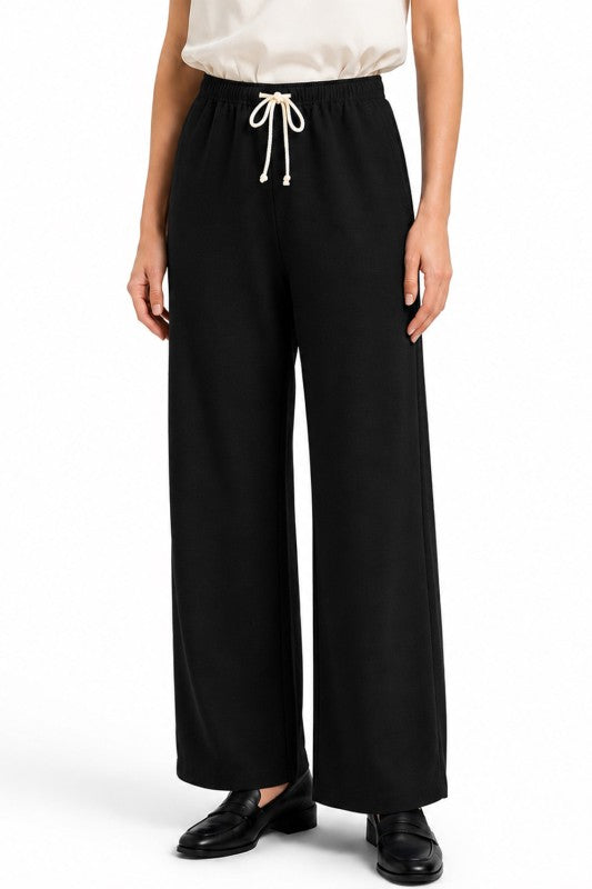 LELIS-02SP Linen Inspired Wide Leg Pants