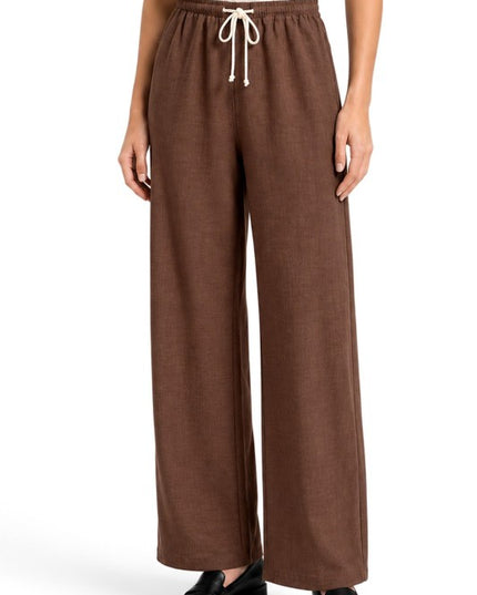 LELIS-02SP Linen Inspired Wide Leg Pants