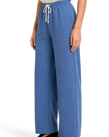 LELIS-02SP Linen Inspired Wide Leg Pants