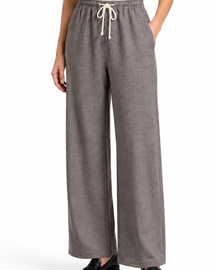 LELIS-02SP Linen Inspired Wide Leg Pants