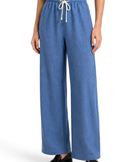 LELIS-02SP Linen Inspired Wide Leg Pants