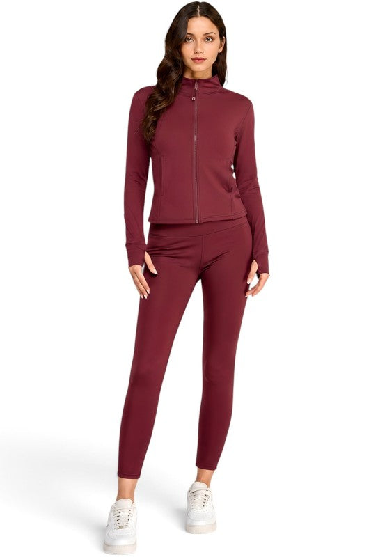 ALU350SET Active Fleece Zip-Up – Yoga Pant Set