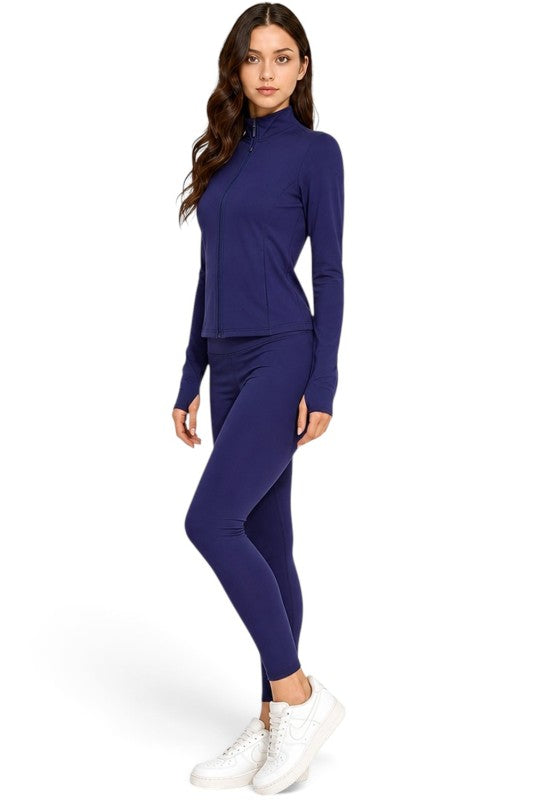 ALU350SET Active Fleece Zip-Up – Yoga Pant Set