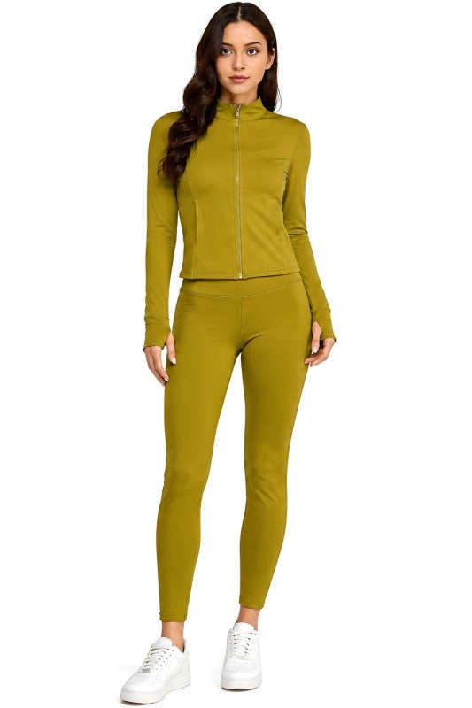 ALU350SET Active Fleece Zip-Up – Yoga Pant Set