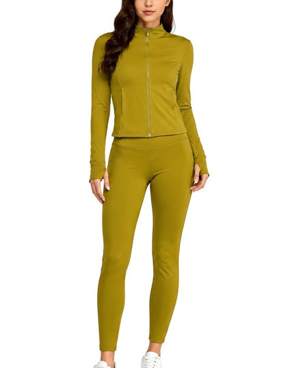 ALU350SET Active Fleece Zip-Up – Yoga Pant Set