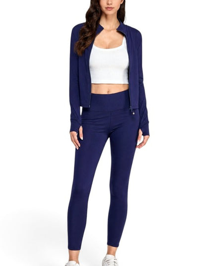 ALU350SET Active Fleece Zip-Up – Yoga Pant Set