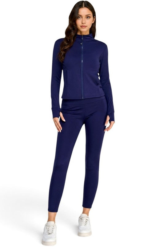 ALU350SET Active Fleece Zip-Up – Yoga Pant Set