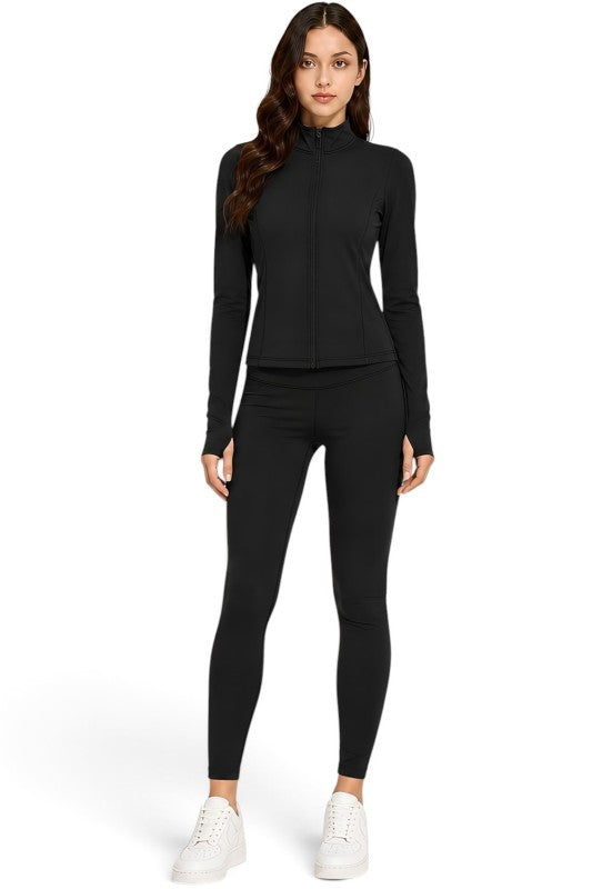 ALU350SET Active Fleece Zip-Up – Yoga Pant Set