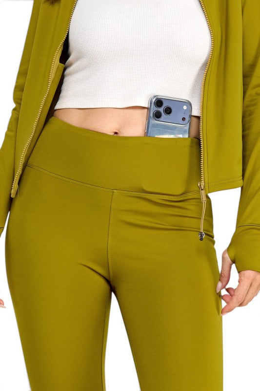 ALU351SET Active Fleece-Lined Zip-Up – Flare Yoga Set