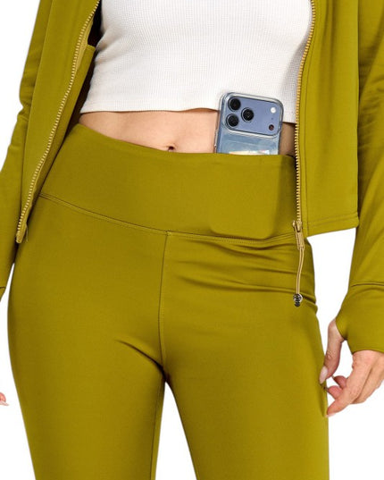 ALU351SET Active Fleece-Lined Zip-Up – Flare Yoga Set