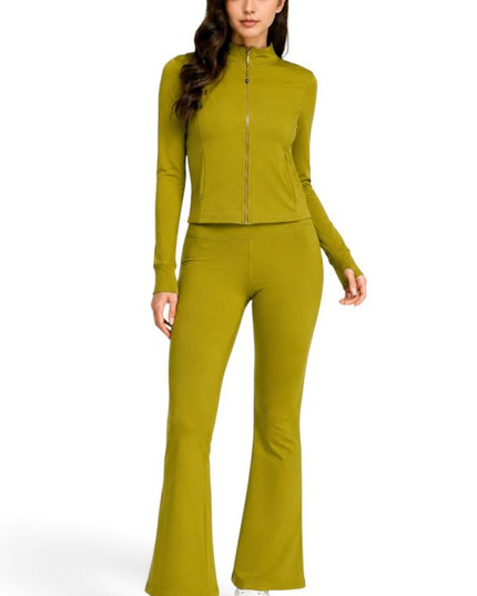ALU351SET Active Fleece-Lined Zip-Up – Flare Yoga Set