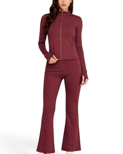 ALU351SET Active Fleece-Lined Zip-Up – Flare Yoga Set