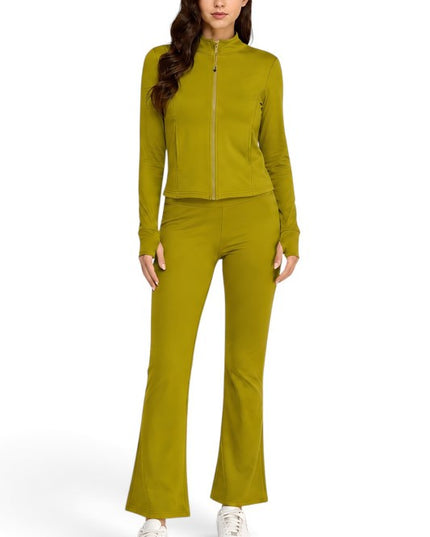 ALU351SET Active Fleece-Lined Zip-Up – Flare Yoga Set